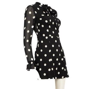 Reformation Black Dress with White Polka Dots